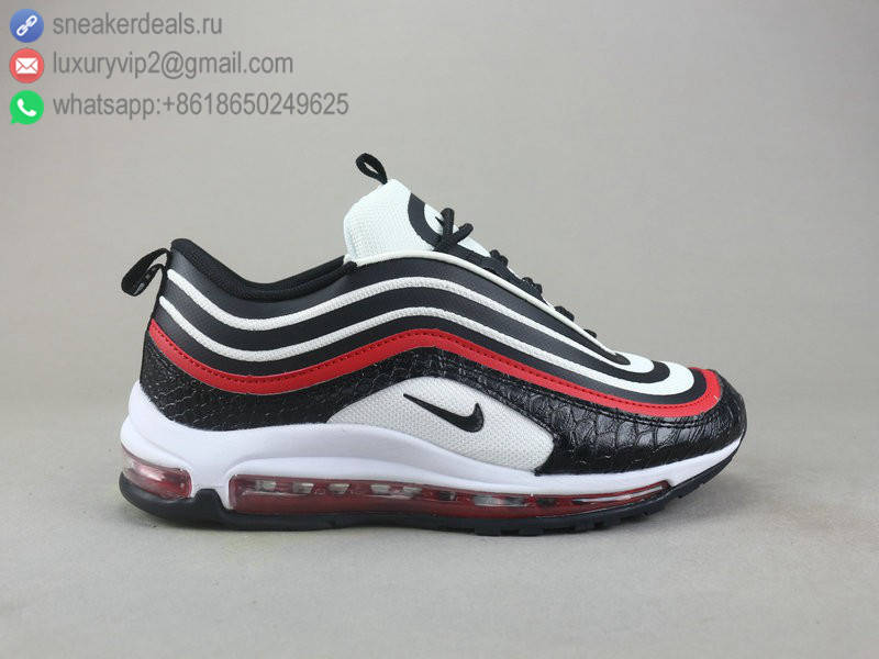 NIKE AIR MAX 97 WHITE BLACK RED UNISEX RUNNING SHOES